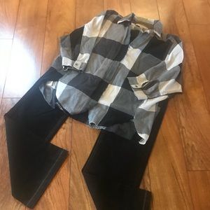 Ann Taylor Loft plaid button-up